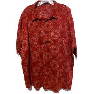 Mens button-up, collar, short-sleeved shirt, size 3XL